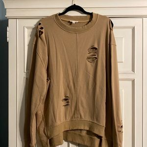 Distressed sweatshirt